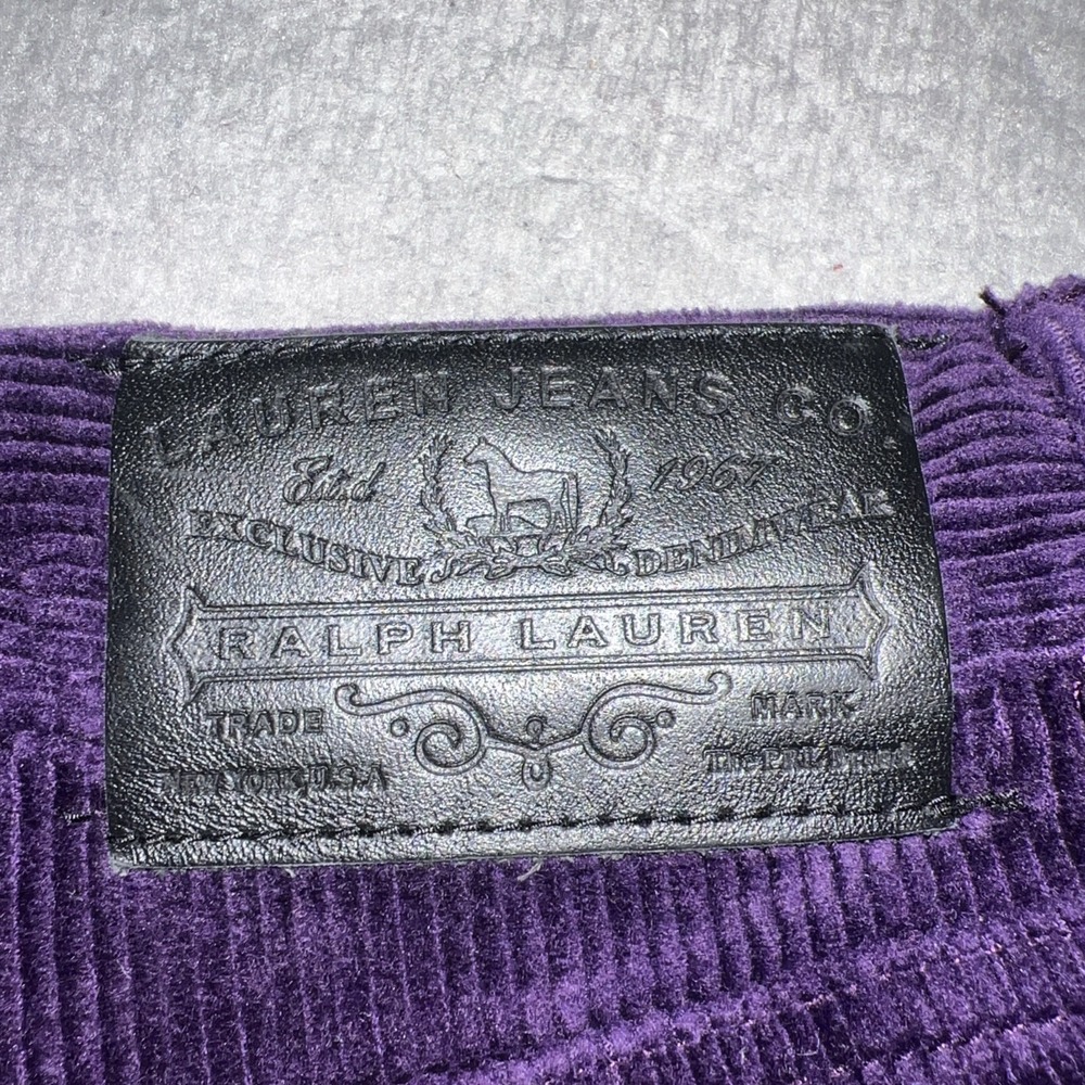 VTG Lauren Jeans Co. Pants Womens Sz 6 (29 x 31) Purple Corduroy Cords Flare Y2K - Picture 4 of 10